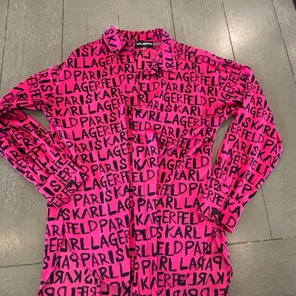 Karl Lagerfeld Fuchsia Graphic Shirt
